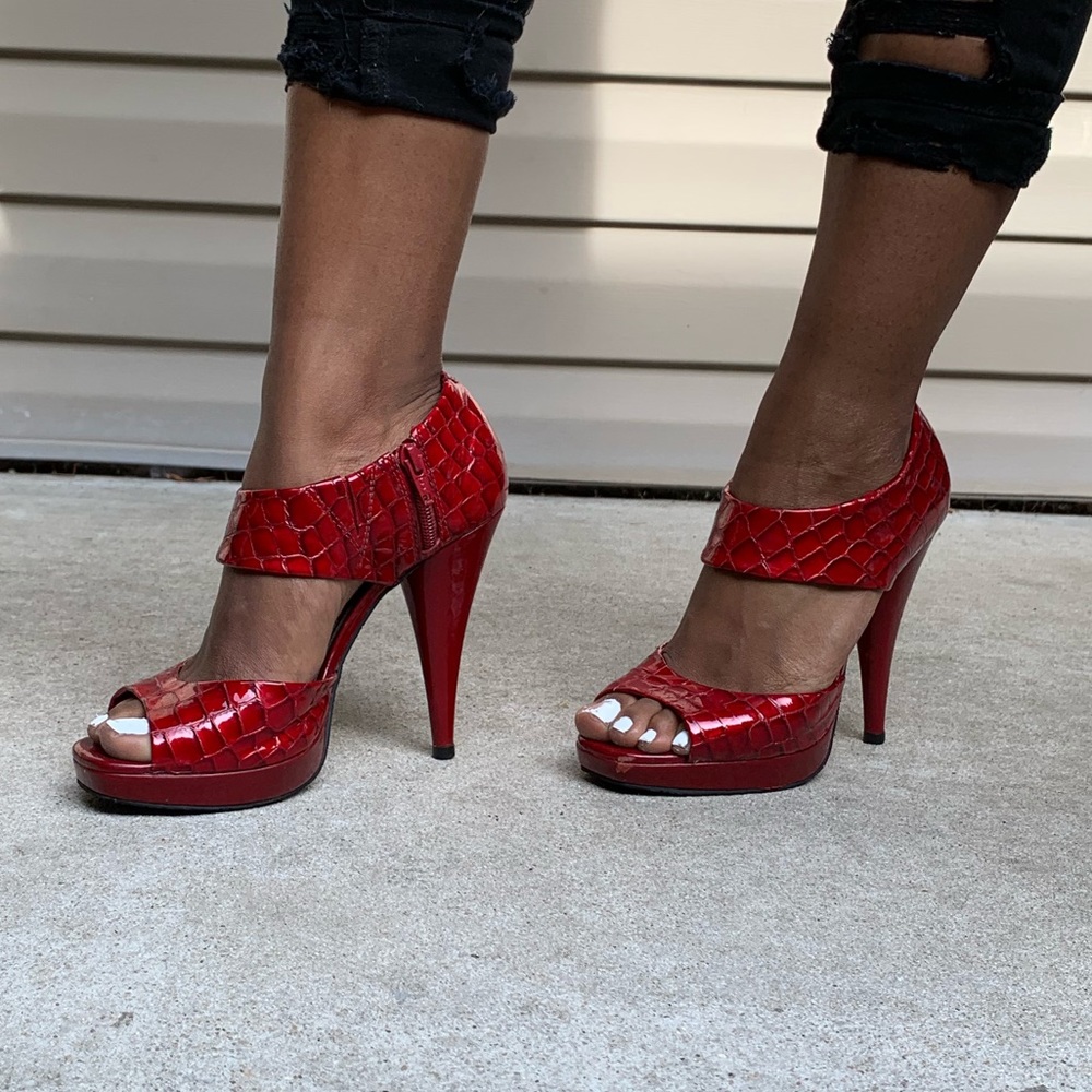 Red Gianni Bini Platform Heels